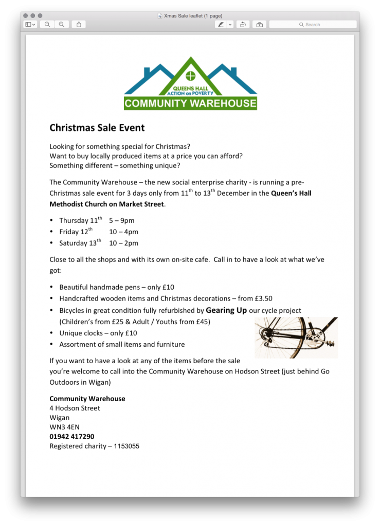 Xmas Sale Leaflet (gearing up)